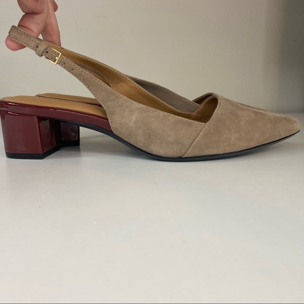 Calvin Klein Galinda Winter Taupe Slingback Pointed Pumps Sandals